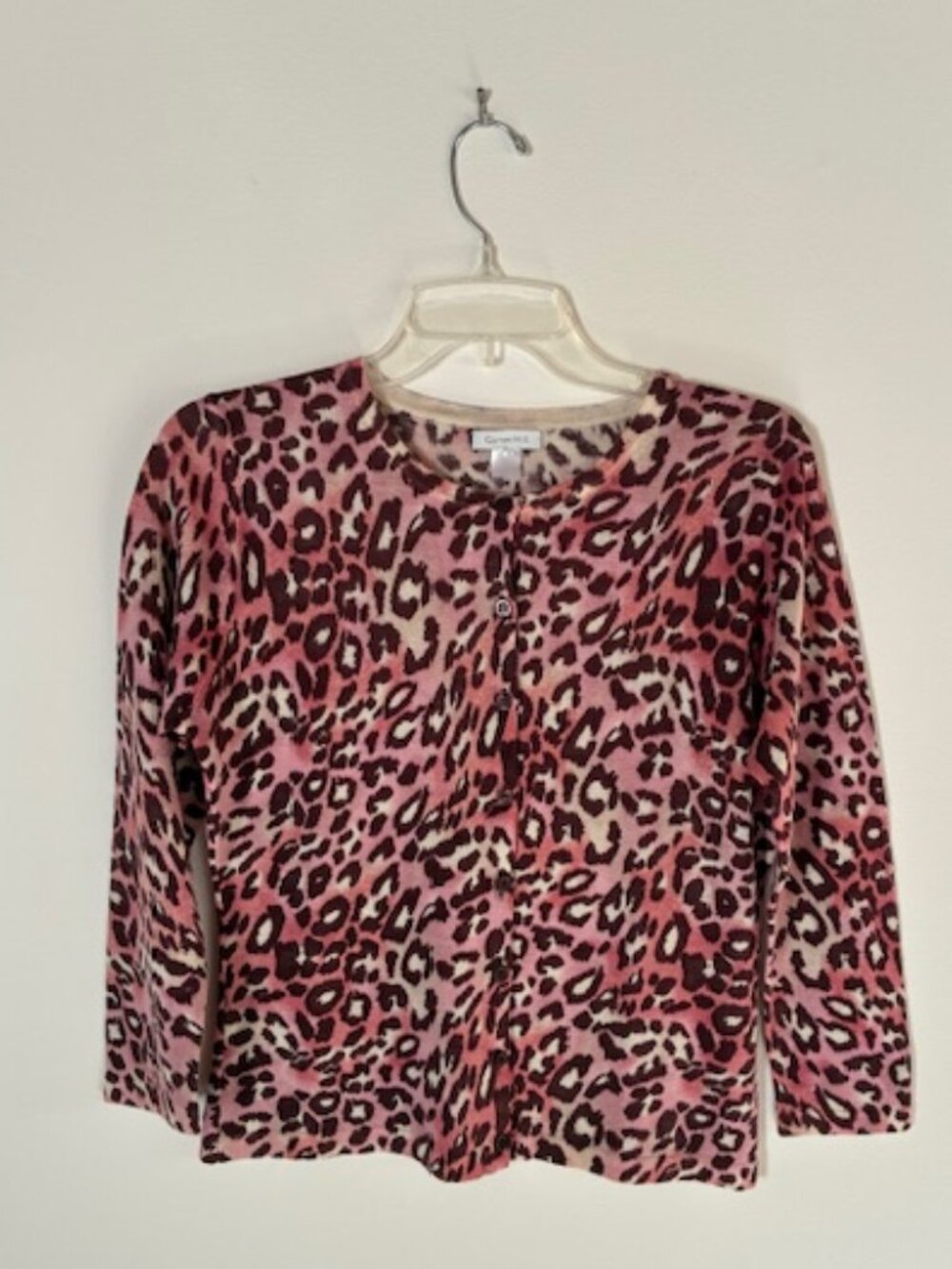 Garnet Hill Merino Cardigan, 3/4 Sleeve, Size M